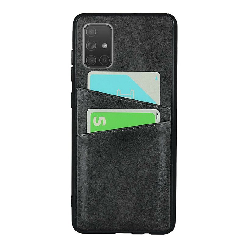 Cover Samsung Galaxy A51 Læder Tekstur Dobbelt Kortholder