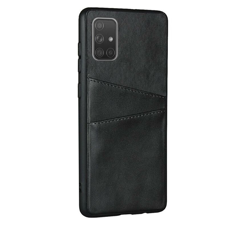 Cover Samsung Galaxy A51 Læder Tekstur Dobbelt Kortholder