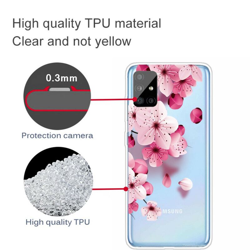 Cover Samsung Galaxy A51 Små Lyserøde Blomster