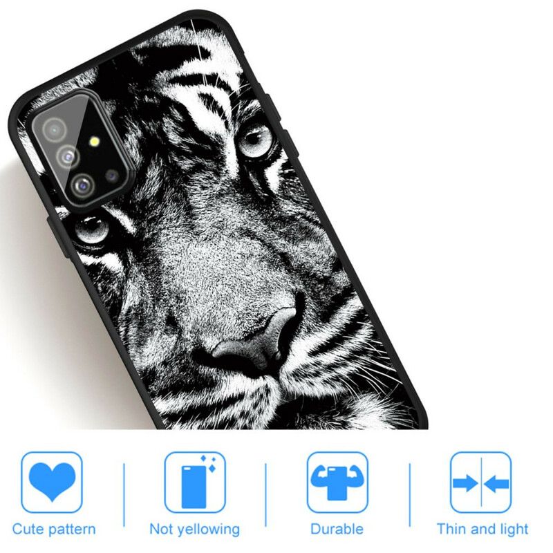 Cover Samsung Galaxy A51 Sort Og Hvid Tiger