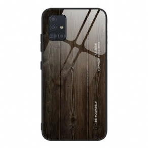 Cover Samsung Galaxy A51 Trædesign Hærdet Glas