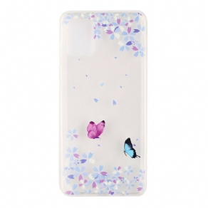 Cover Samsung Galaxy A51 Transparente Sommerfugle Og Blomster