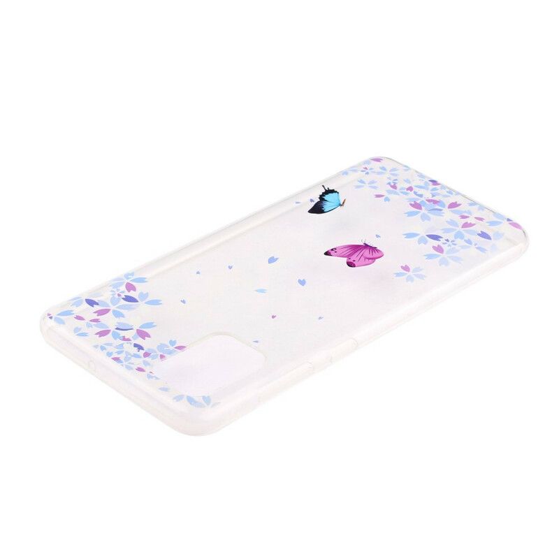 Cover Samsung Galaxy A51 Transparente Sommerfugle Og Blomster