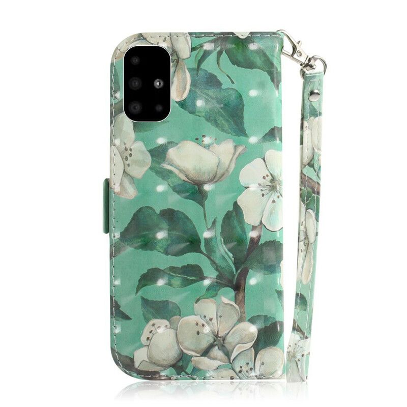 Flip Cover Samsung Galaxy A51 Med Snor Thong Blomstergren