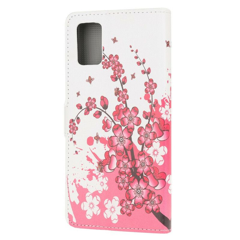 Flip Cover Samsung Galaxy A51 Tropiske Blomster