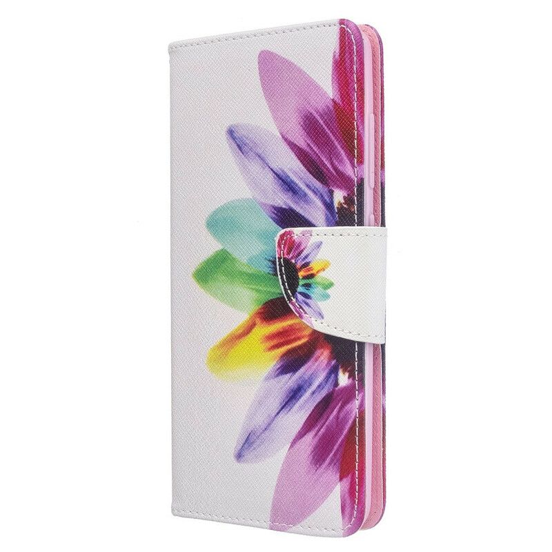 Læder Cover Samsung Galaxy A51 Akvarelblomst