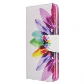 Læder Cover Samsung Galaxy A51 Akvarelblomst