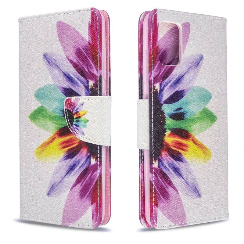 Læder Cover Samsung Galaxy A51 Akvarelblomst