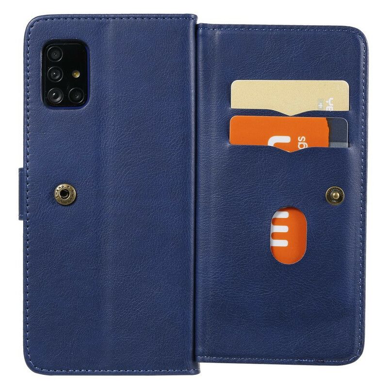 Læder Cover Samsung Galaxy A51 Faux Læder 9 Kortholder