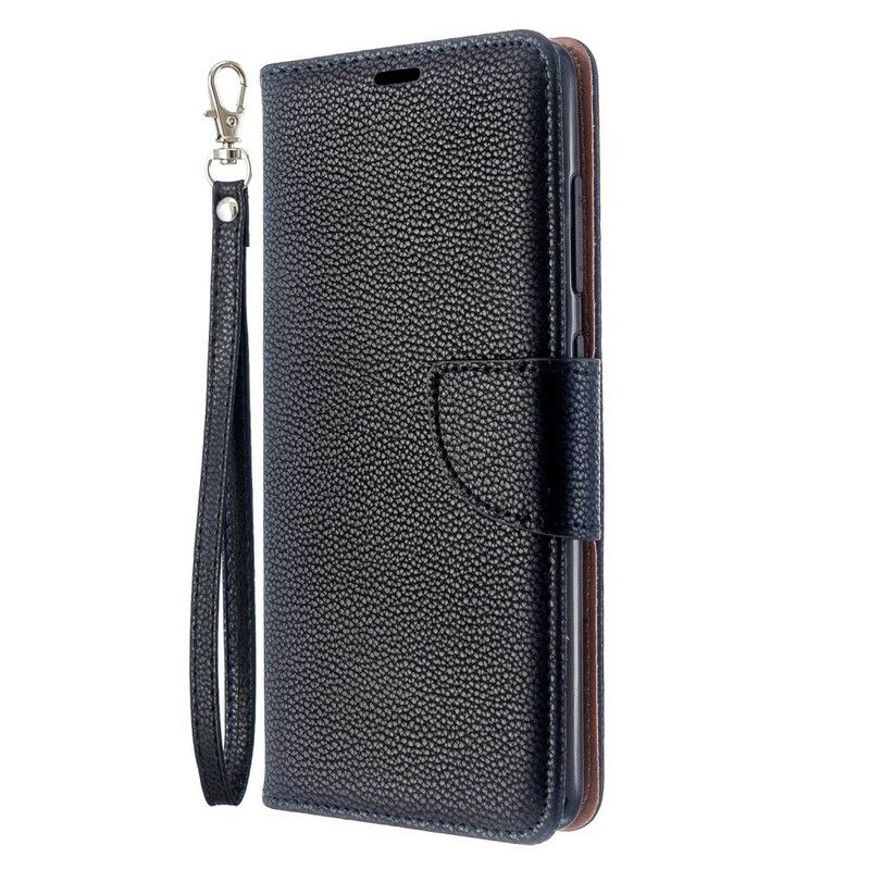 Læder Cover Samsung Galaxy A51 Flip Cover Litchi Flap Skrå