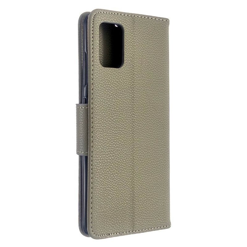 Læder Cover Samsung Galaxy A51 Flip Cover Litchi Flap Skrå