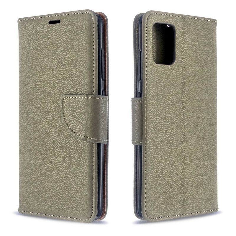 Læder Cover Samsung Galaxy A51 Flip Cover Litchi Flap Skrå