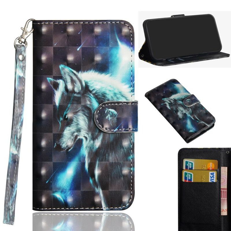 Læder Cover Samsung Galaxy A51 Majestic Wolf