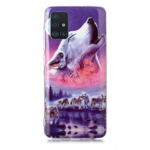 Mobilcover Samsung Galaxy A51 Fluorescerende Wolf Series