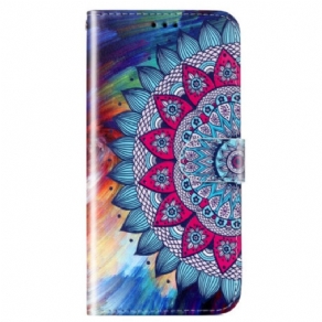 Flip Cover Google Pixel 7A Med Snor Farverig Strappy Mandala