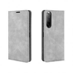 Cover Sony Xperia 10 II Flip Cover Blødt Lædereffekt