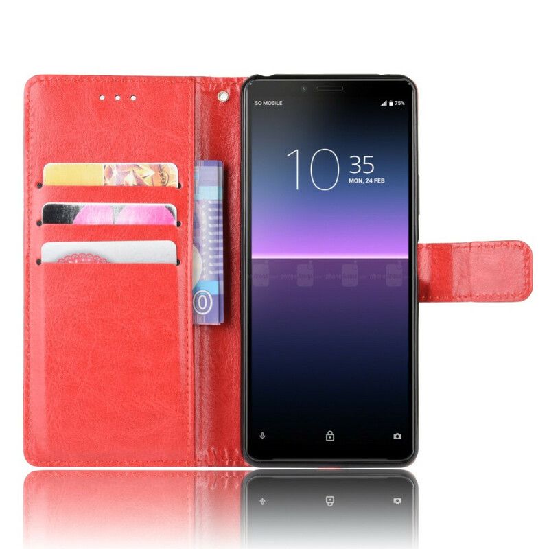 Flip Cover Sony Xperia 10 II Flashy Imiteret Læder