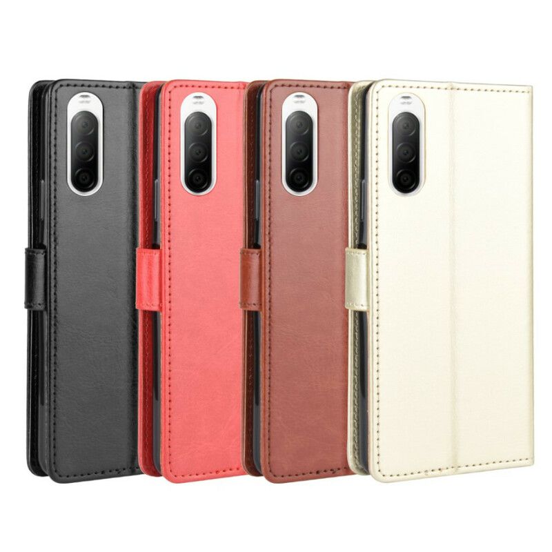 Flip Cover Sony Xperia 10 II Flashy Imiteret Læder