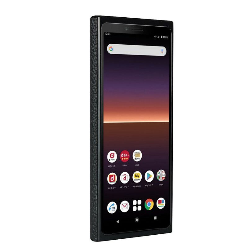 Mobilcover Sony Xperia 10 II Ægte Litchi-læder Med Rem