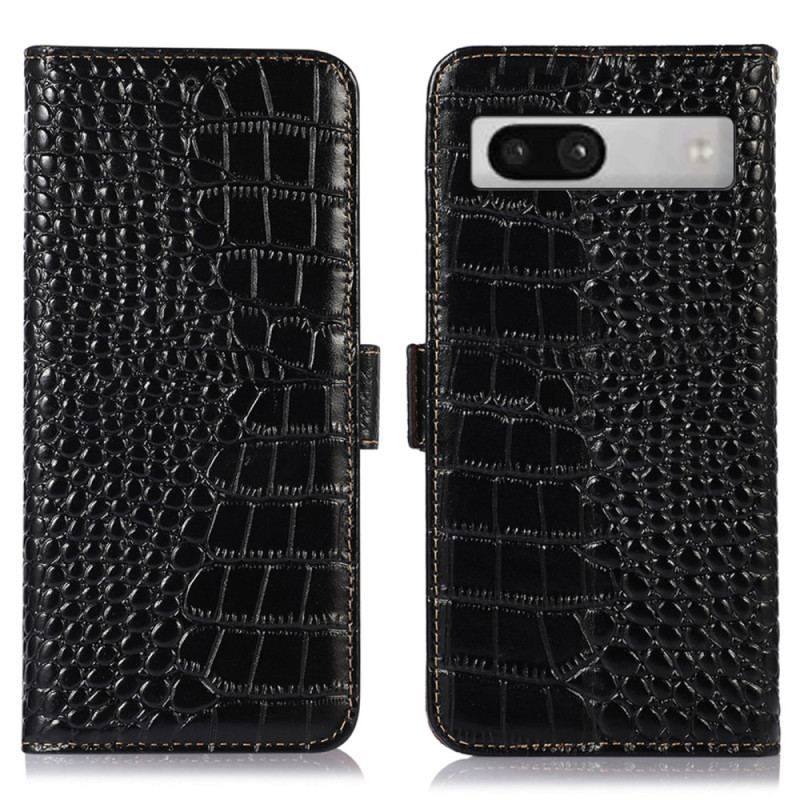 Flip Cover Google Pixel 7A Crocodile Style Rfid