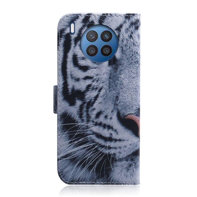 Flip Cover Honor 50 Lite Hvid Tiger