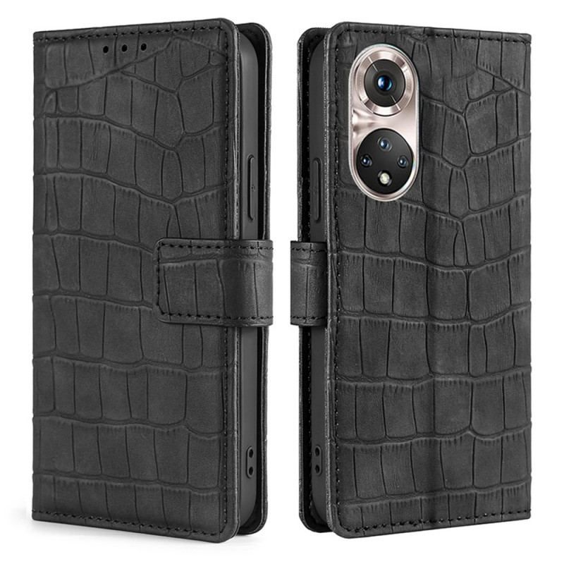 Flip Cover Honor 50 Pro Pro Skin-touch Crocodile