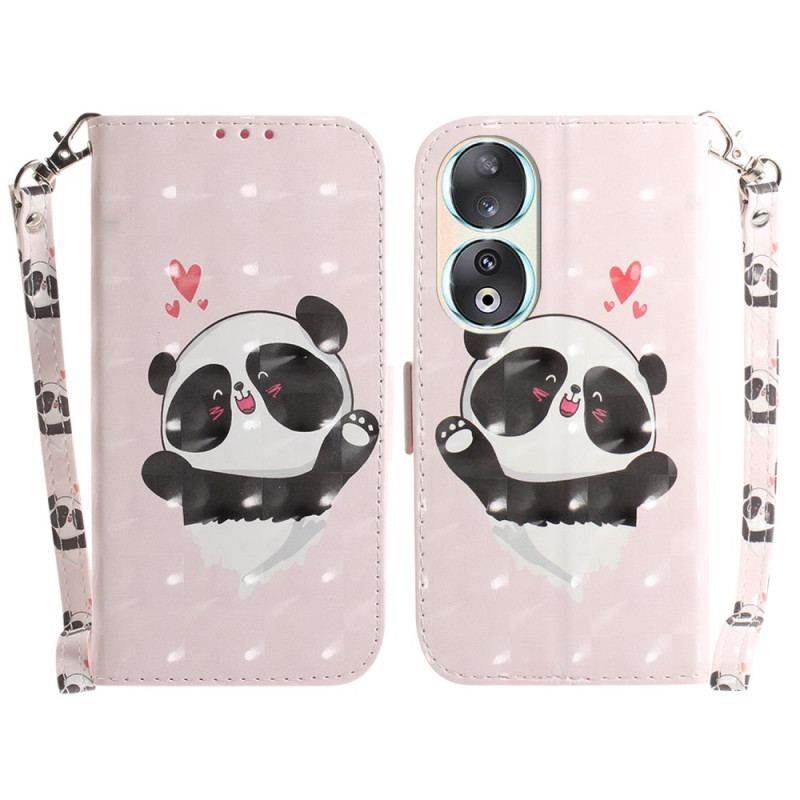 Flip Cover Honor 90 Med Snor Panda Love Med Rem