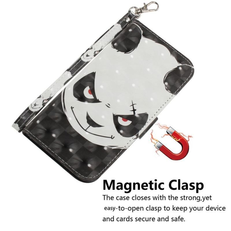 Flip Cover Honor Magic 5 Lite Med Snor Vred Panda Med Snor