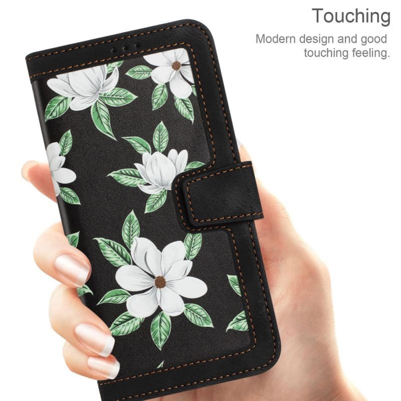 Flip Cover iPhone 15 Plus Luksusblomster