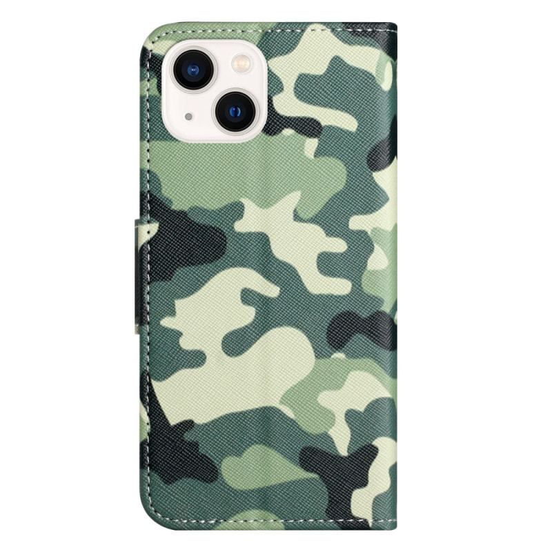 Flip Cover iPhone 15 Plus Militær Camouflage