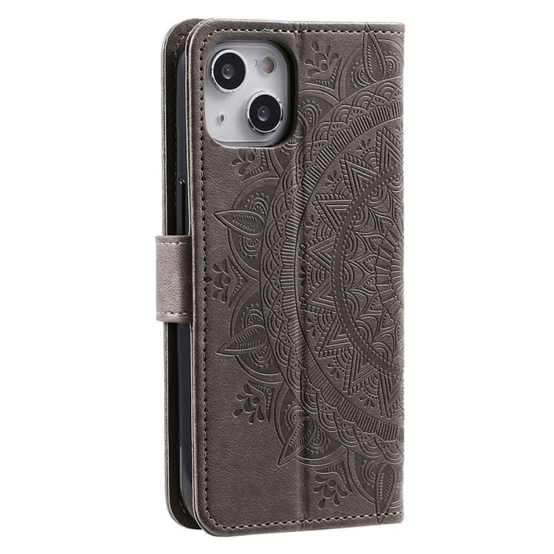 Flip Cover iPhone 15 Plus Solmandala Med Snor