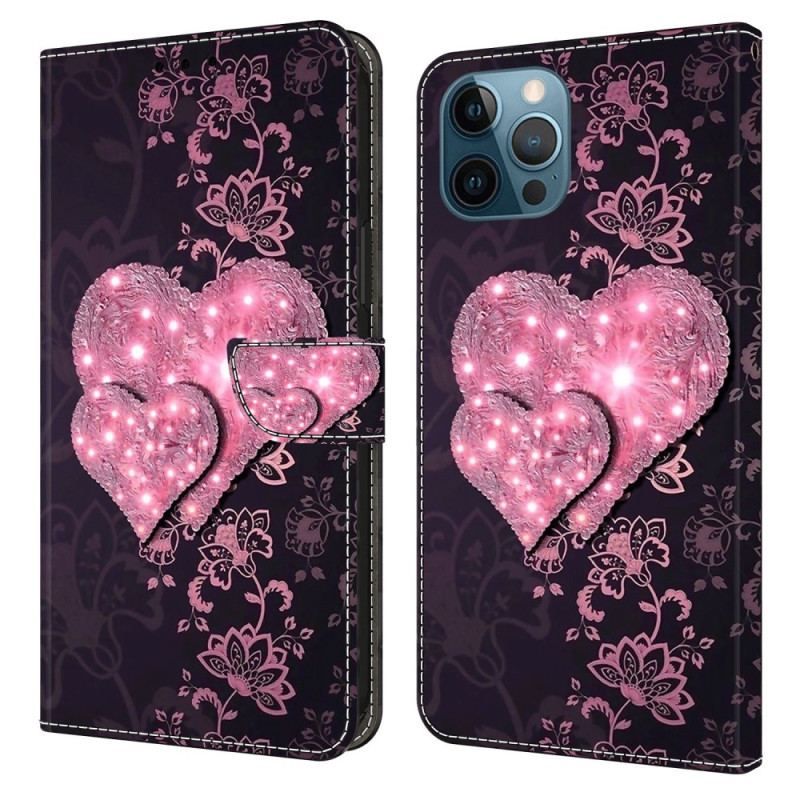 Flip Cover iPhone 15 Pro Hjerter