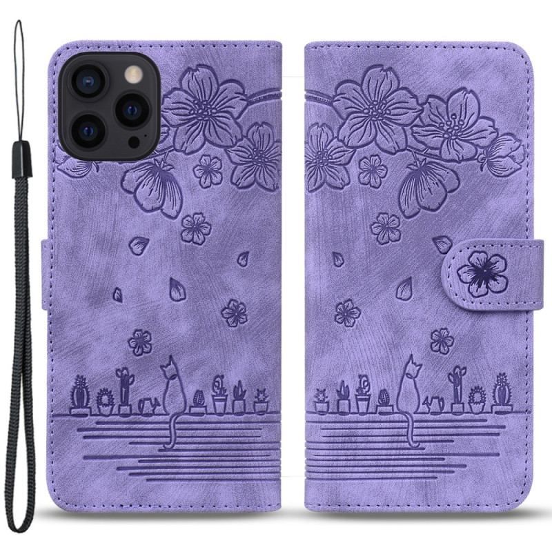 Flip Cover iPhone 15 Pro Med Snor Thong Cat Daydream