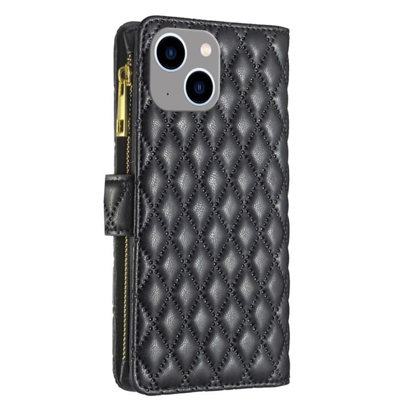 Flip Cover iPhone 15 Quiltet Binfen Farve