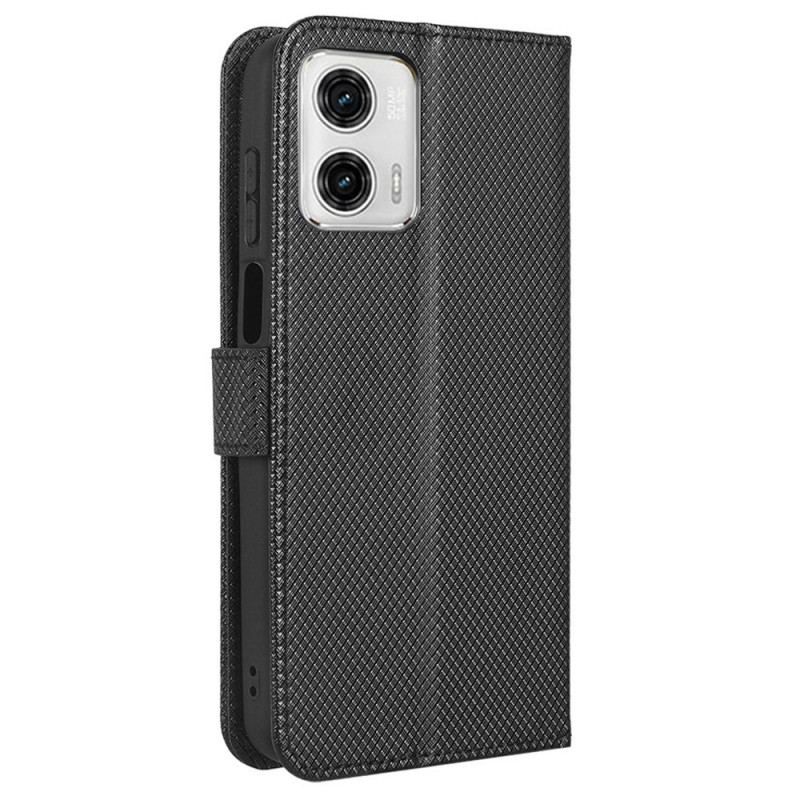 Flip Cover Moto G73 5G Med Snor Stilfuldt Strappy Imiteret Læder