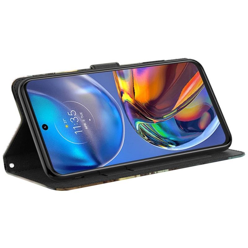 Flip Cover Moto G73 5G Med Snor Strappy Kitten Dream