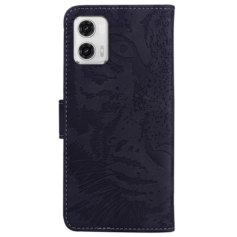 Flip Cover Moto G73 5G Tiger Fodaftryk