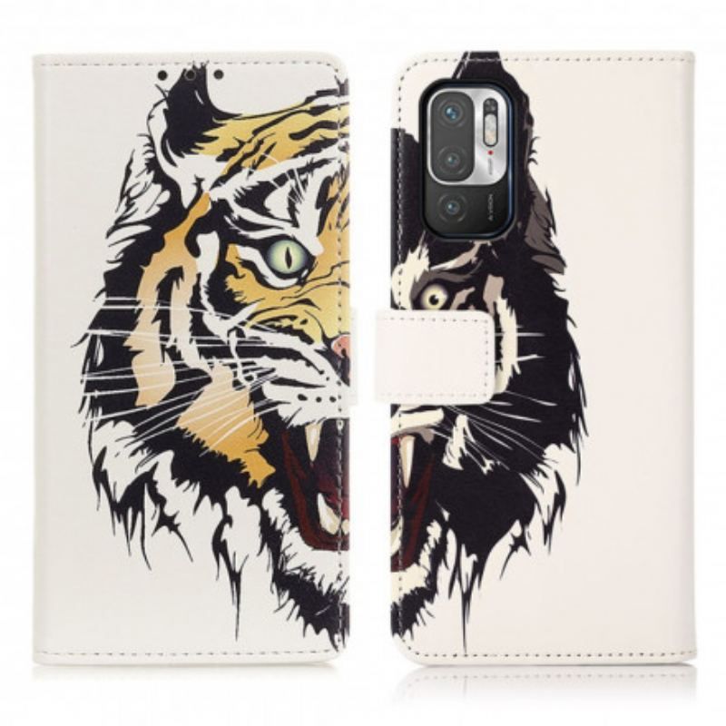 Flip Cover Poco M3 Pro 5G Hård Tiger