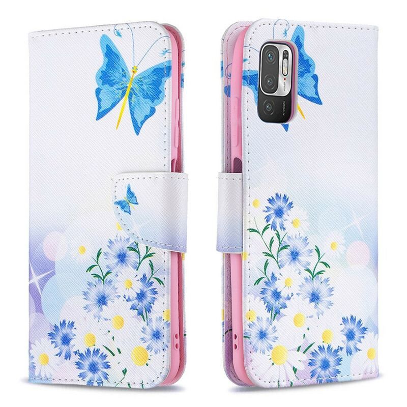 Flip Cover Poco M3 Pro 5G Sommerfugle Og Blomster