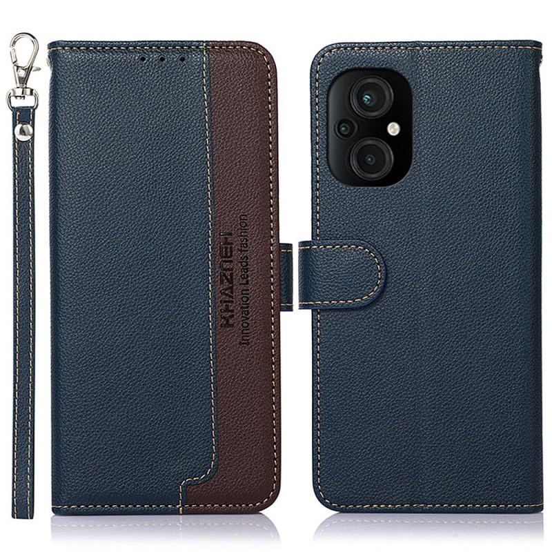 Flip Cover Poco M5 Lychee Style Rfid Khazneh