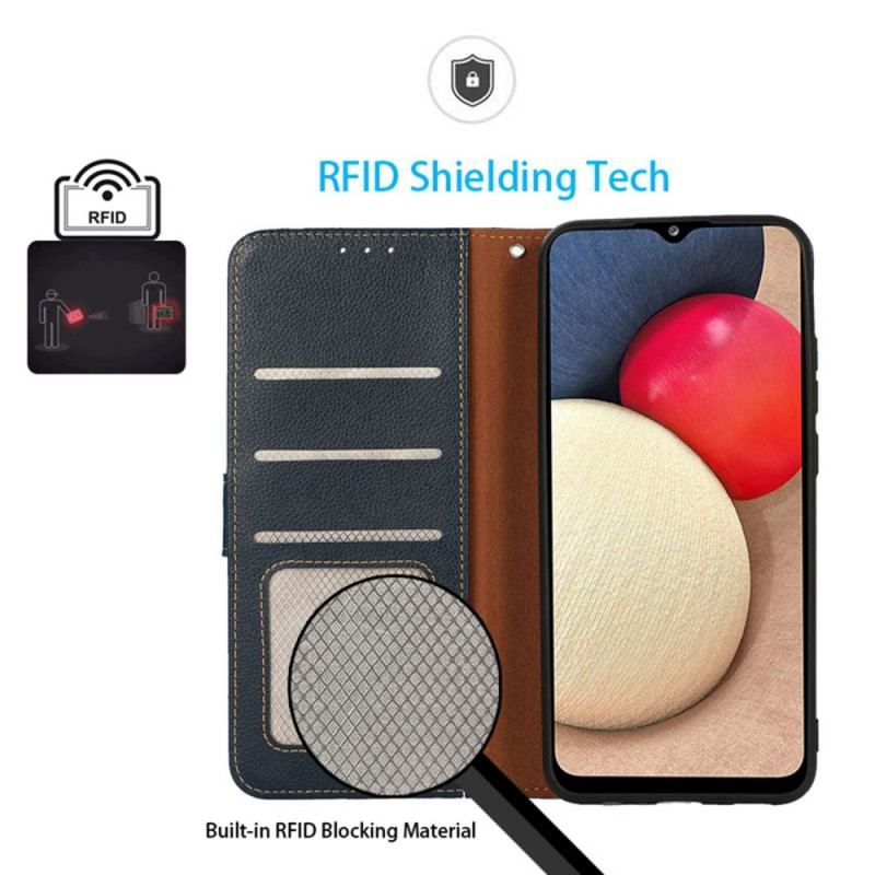 Flip Cover Poco M5 Lychee Style Rfid Khazneh