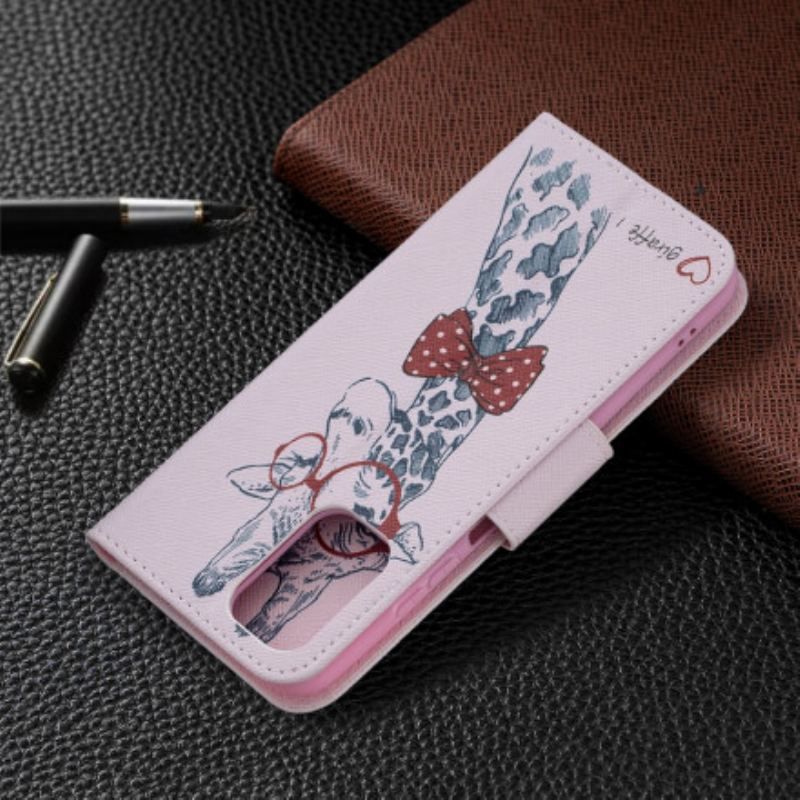 Flip Cover Poco M5s Brainy Giraf