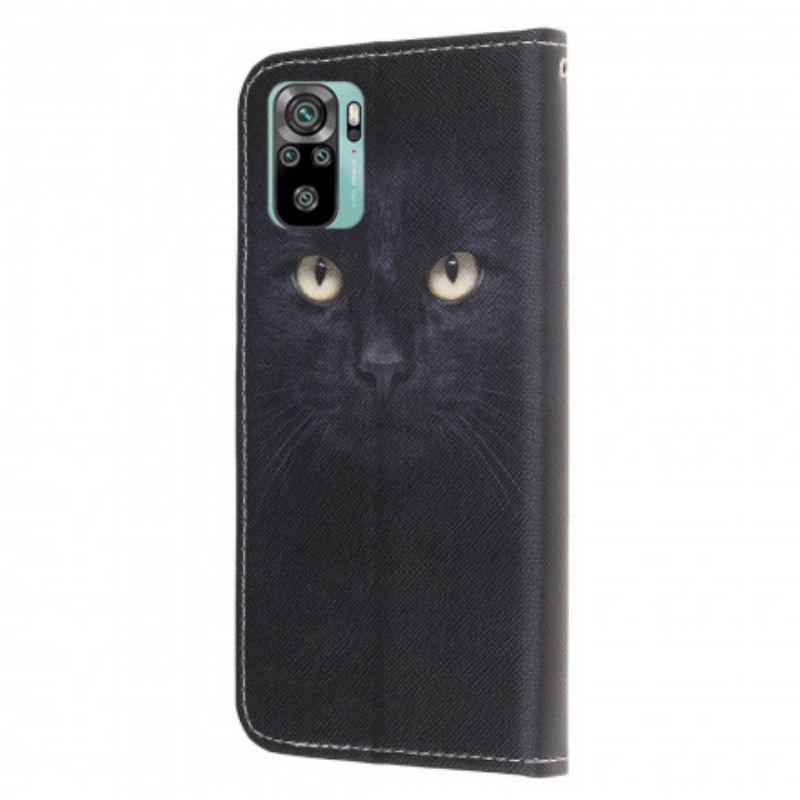 Flip Cover Poco M5s Med Snor Strappy Black Cat Eyes