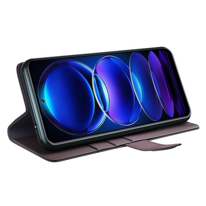 Flip Cover Poco X5 5G Ægte Læder