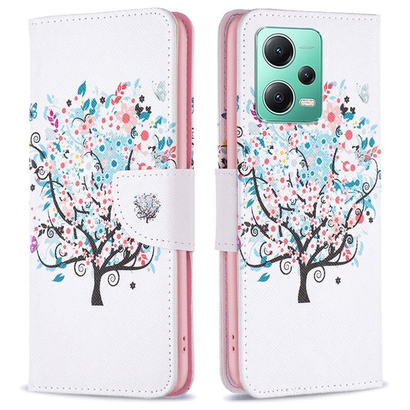 Flip Cover Poco X5 5G Blomstret Træ