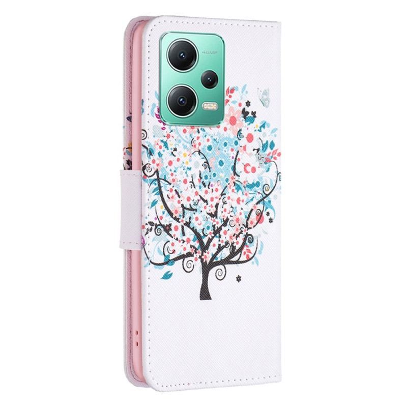 Flip Cover Poco X5 5G Blomstret Træ