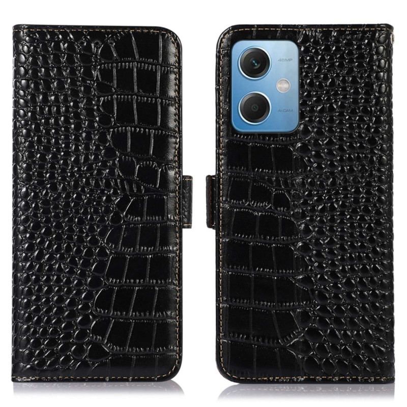 Flip Cover Poco X5 5G Crocodile Style Rfid