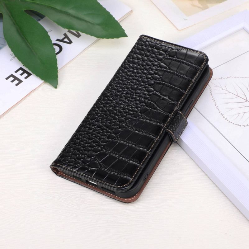 Flip Cover Poco X5 5G Crocodile Style Rfid