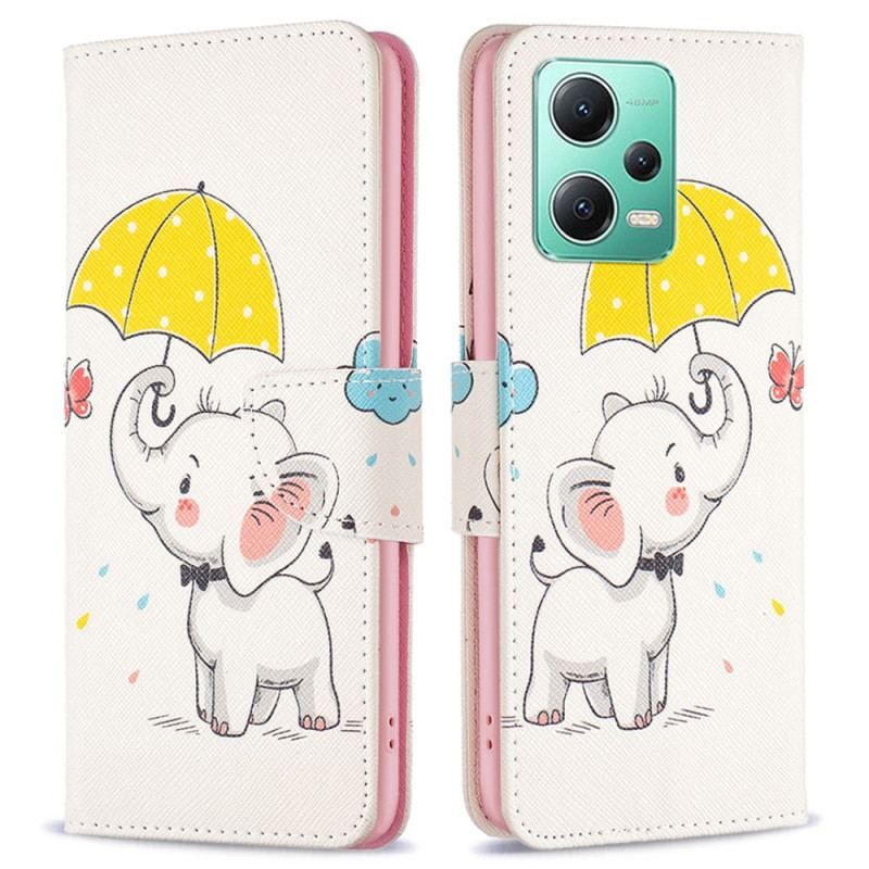 Flip Cover Poco X5 5G Elefant I Regnen