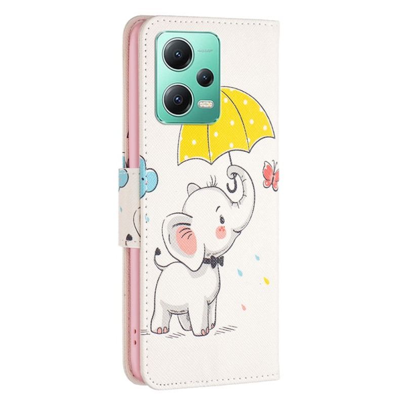 Flip Cover Poco X5 5G Elefant I Regnen